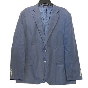 Lauren‎ Ralph Lauren 100% Linen 46R Blue Sports Jacket Blazer *READ*